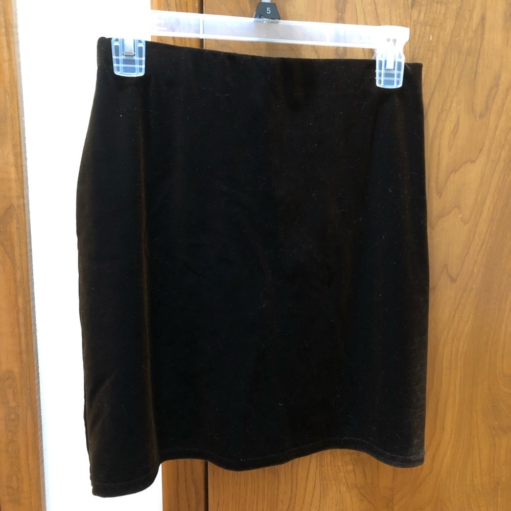 Vintage Luly K dark brown velvet mini skirt juniors 7 made in USA